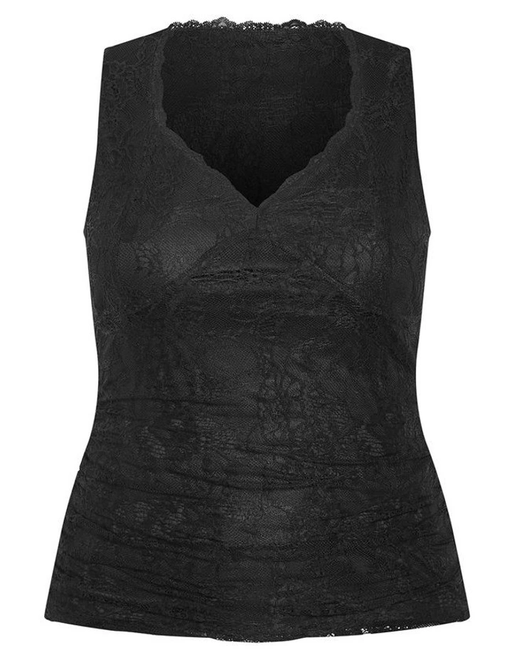 Haze Sleeveless Lace Top in black image 3