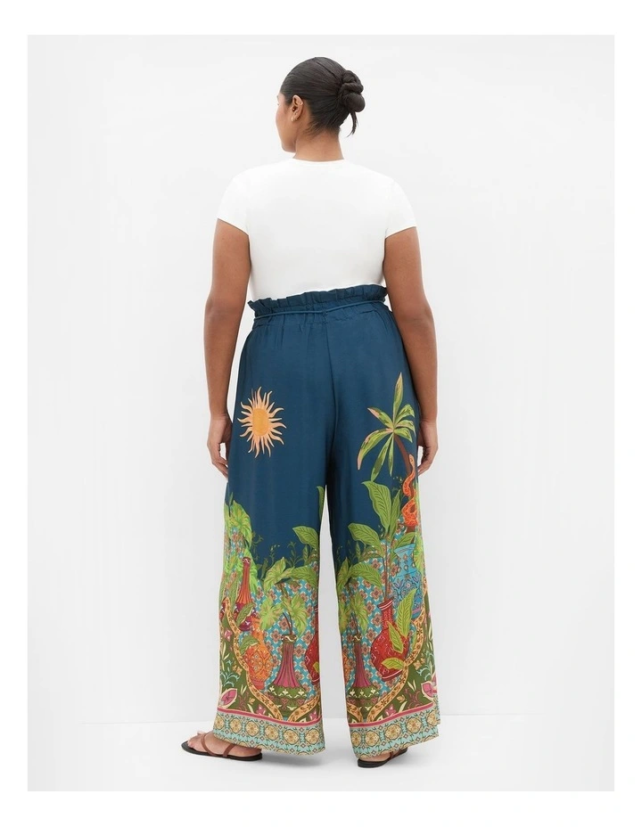 Fools Paradise Print Wide Leg Pant in alpine navy image 2