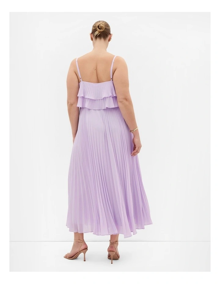 Aida Ruffle Pleat Maxi Dress in soft lilac image 2
