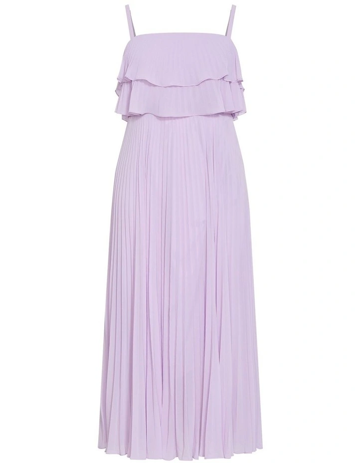 Aida Ruffle Pleat Maxi Dress in soft lilac image 3