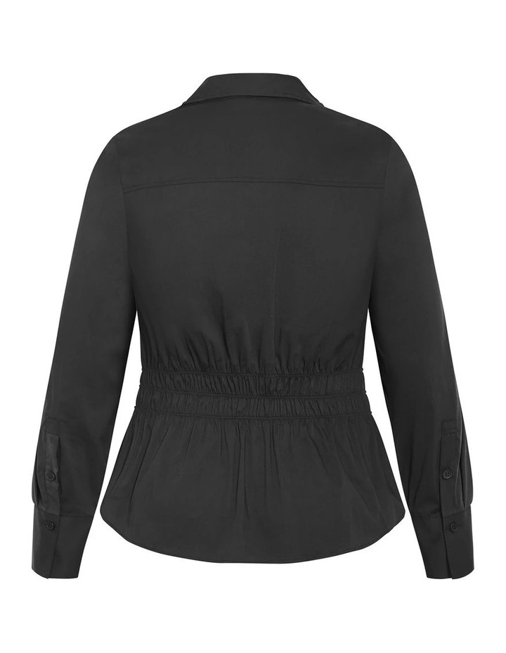 Shirred Waist Shirt in black image 4