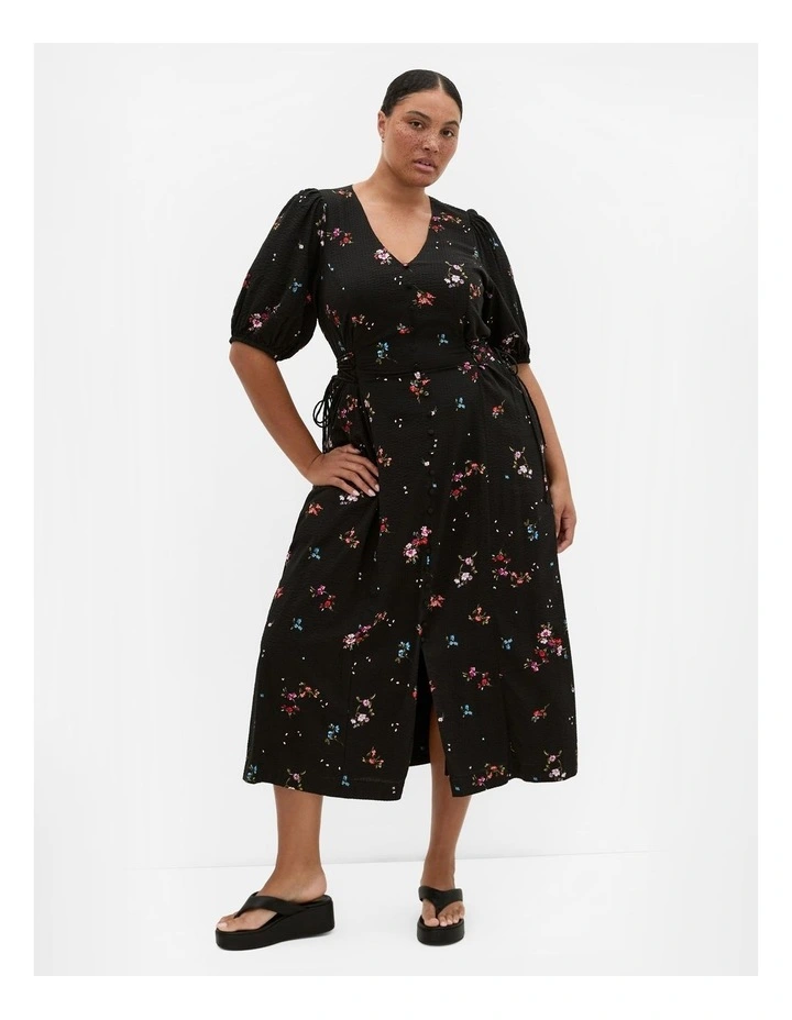 Briella Bouquet Print Dress in black image 1