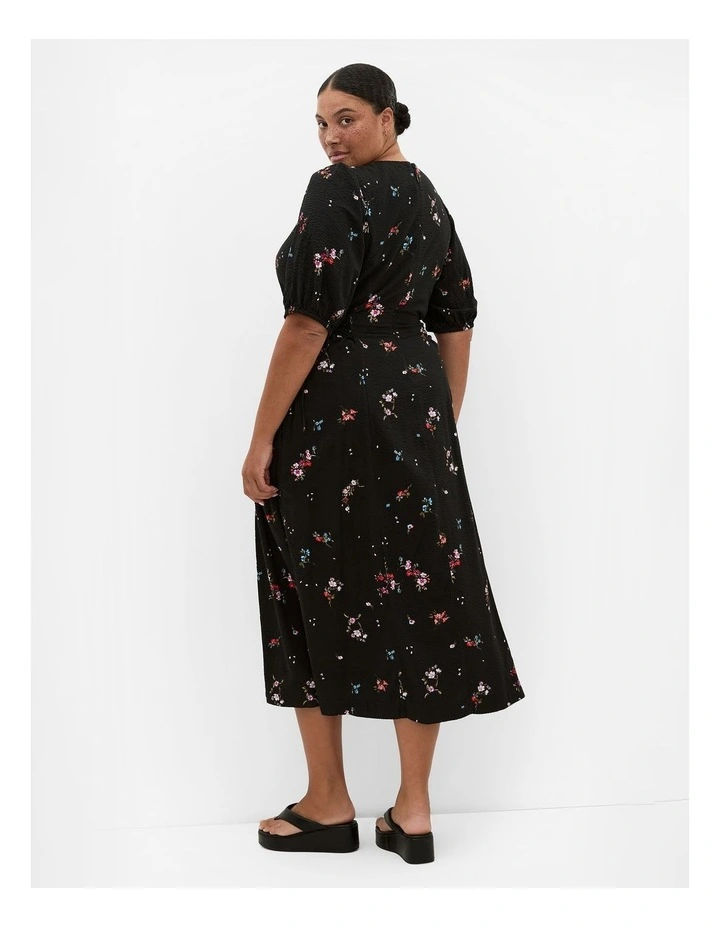 Briella Bouquet Print Dress in black image 2