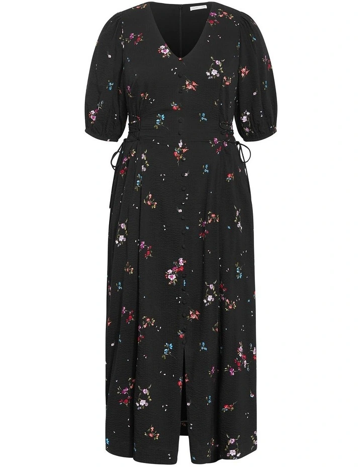 Briella Bouquet Print Dress in black image 3
