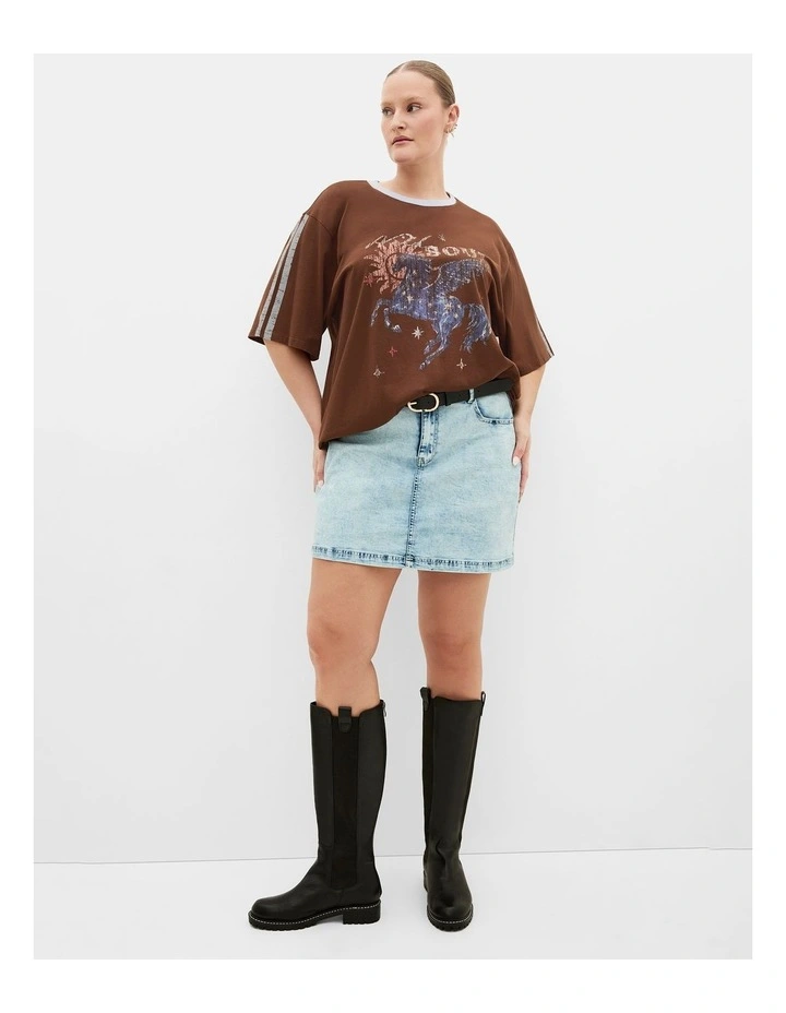 Wild Pegasus Cotton Tee in chocolate image 1