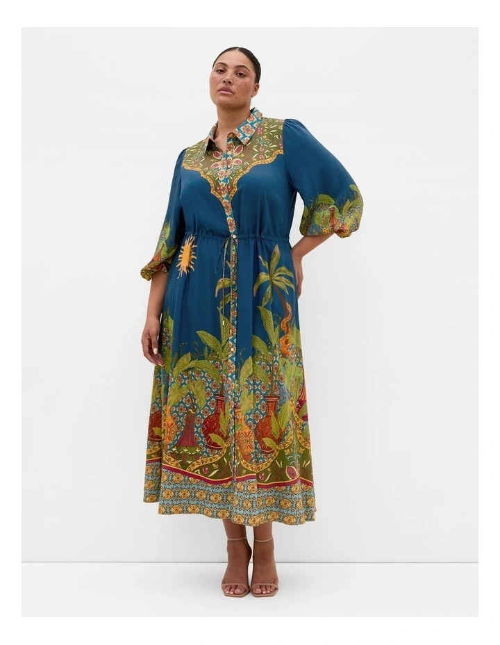 Fools Paradise Print Maxi Dress in alpine navy image 1