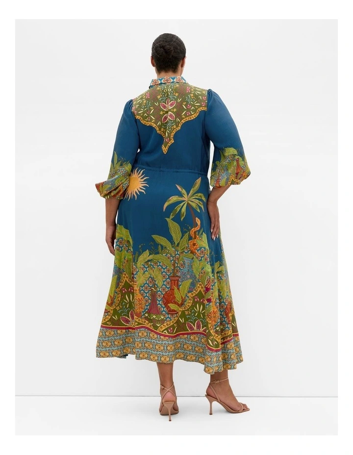Fools Paradise Print Maxi Dress in alpine navy image 2