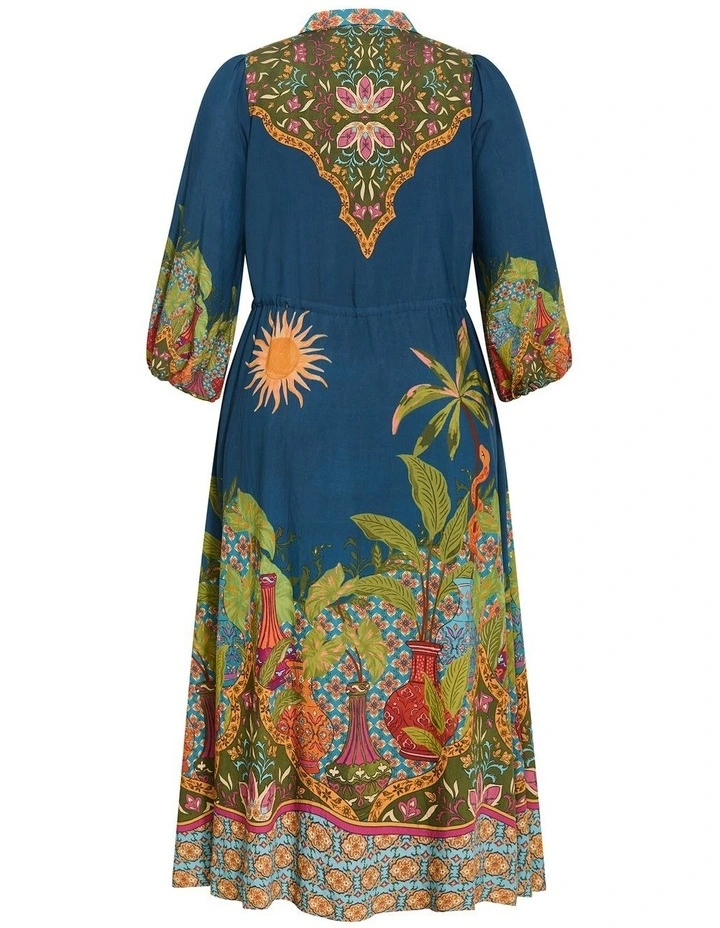 Fools Paradise Print Maxi Dress in alpine navy image 4
