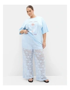 Nylah Lace Pant in sky blue