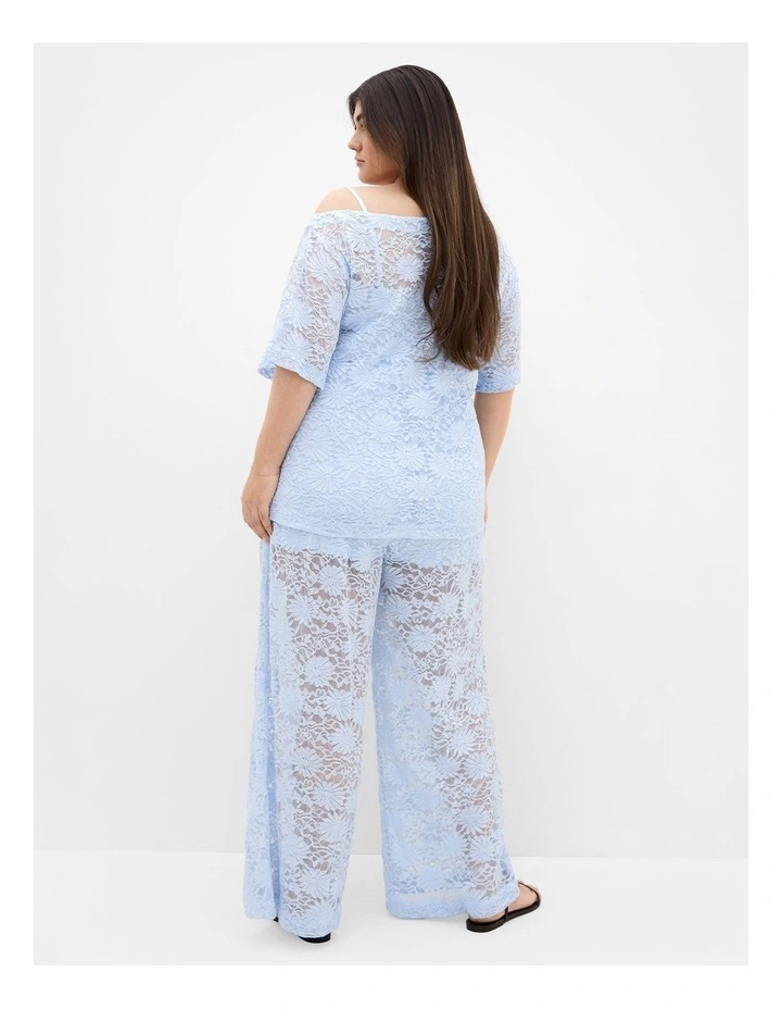 Nylah Lace Pant in sky blue image 2