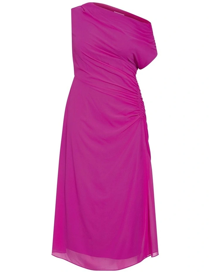 Vivid Colour Maxi Dress in magenta image 3
