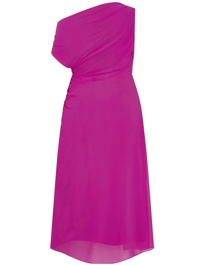 Vivid Colour Maxi Dress in magenta image 4