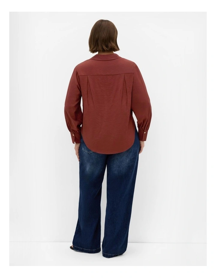 Elena Hem Detail Shirt in clove image 2