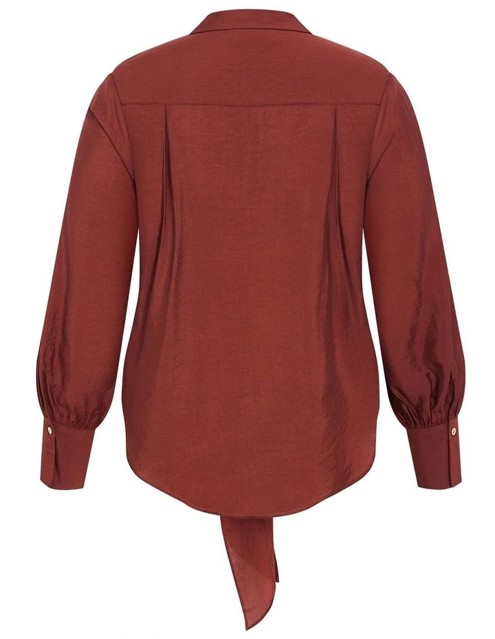 Elena Hem Detail Shirt in clove image 4