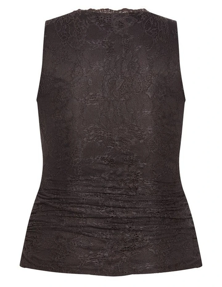 Haze Sleeveless Lace Top in espresso image 4