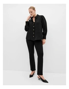 Alana Button Detail Shirt in black