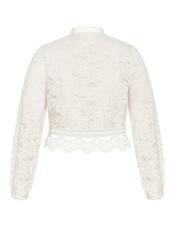 Lucielle Lightweight ZipinFront Lace Jacket in porcelain image 4