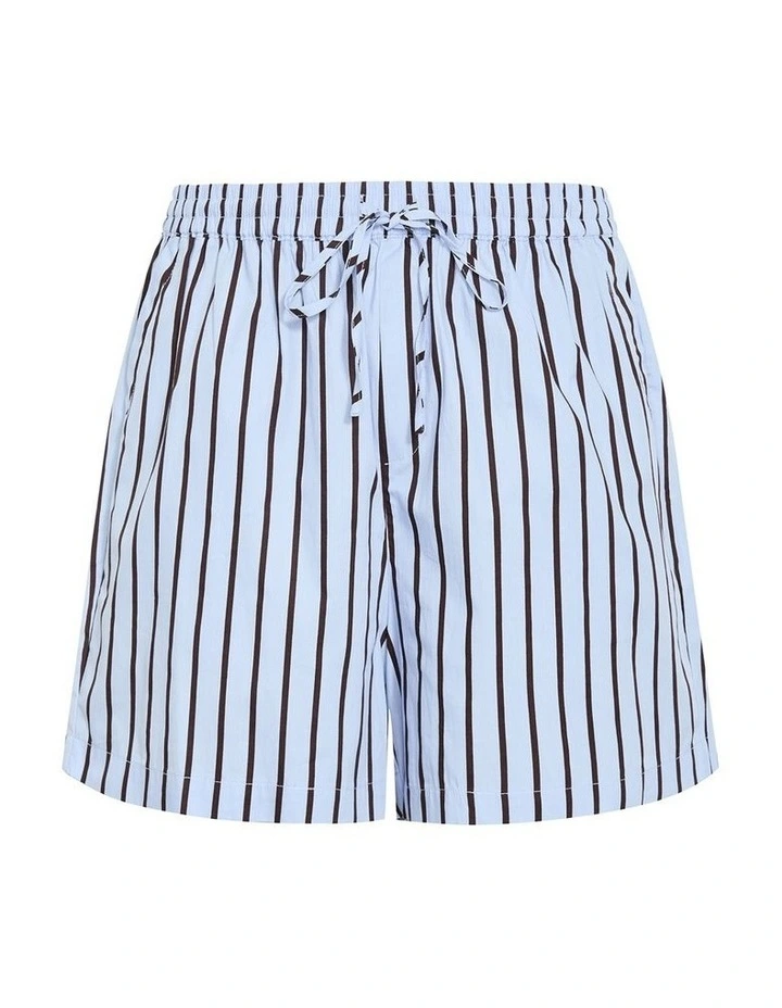 Plus Size Stassi Stripe Cotton Short in Baby Blue image 3