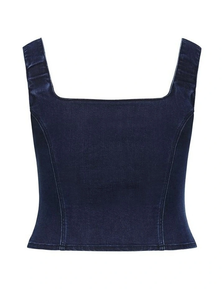 Plus Size Lara Denim Corset Top in Dark Wash image 4
