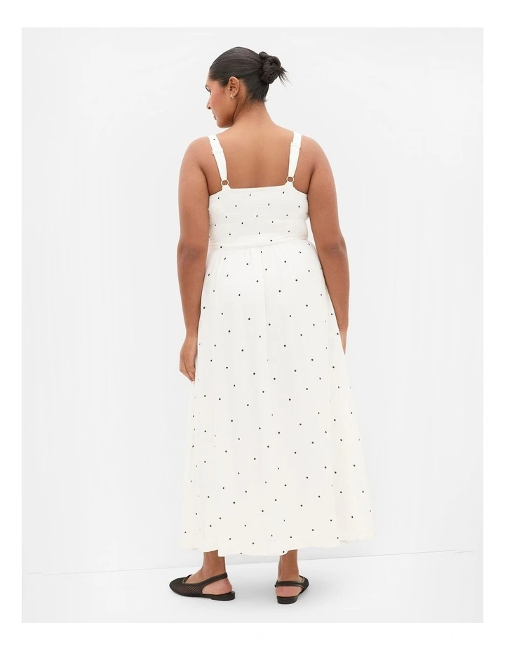Plus Size Lola Spot A-Line Maxi Dress in Ivory image 2