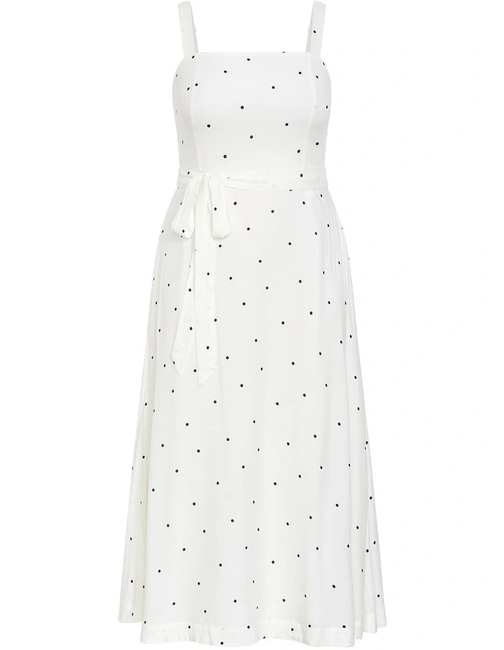 Plus Size Lola Spot A-Line Maxi Dress in Ivory image 3