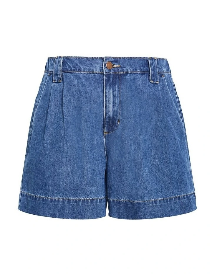 Plus Size Lia Denim Short in Mid Wash image 3