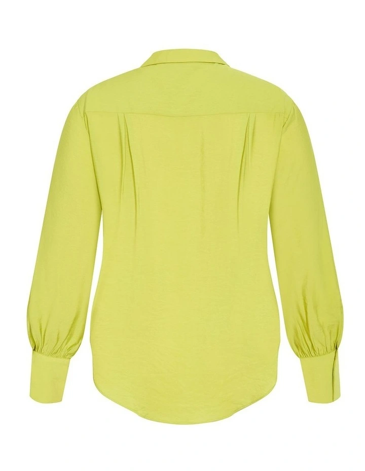 Plus Size Rosa Tie Shirt in Chartreuse image 4