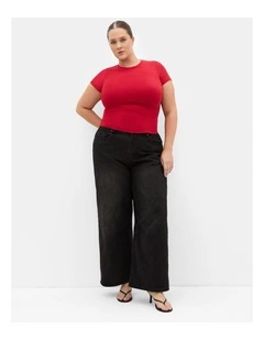 Plus Size Karla Short Sleeve Tee in Red