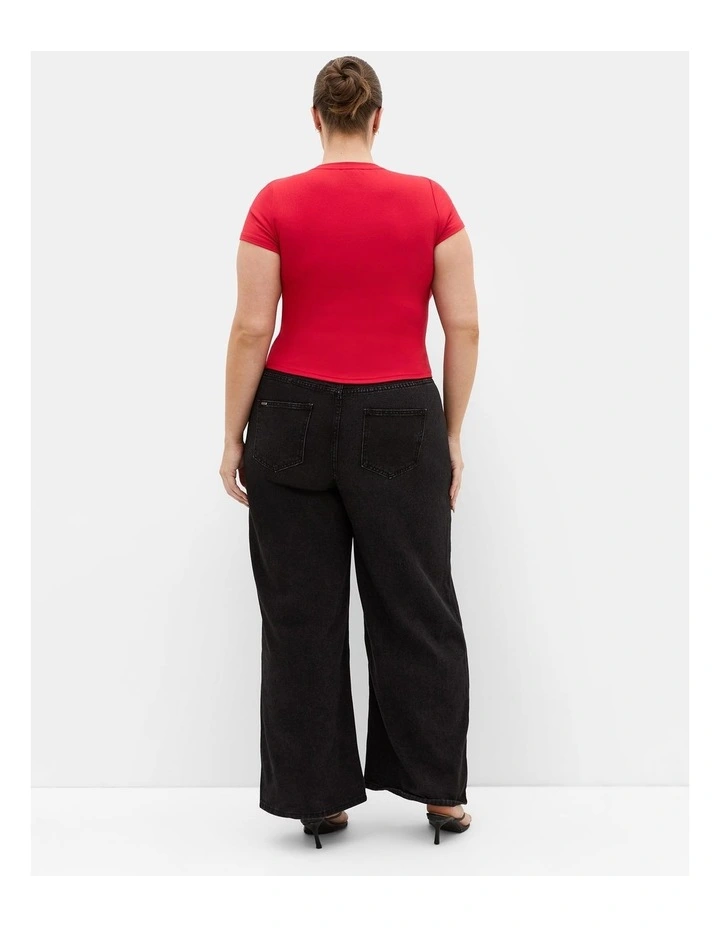 Plus Size Karla Short Sleeve Tee in Red image 2