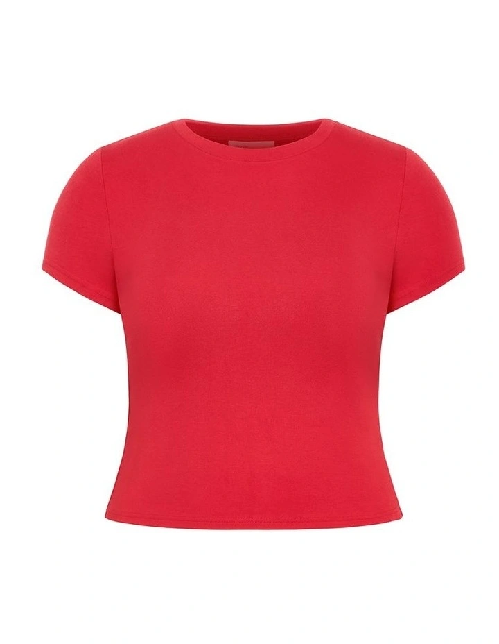 Plus Size Karla Short Sleeve Tee in Red image 3