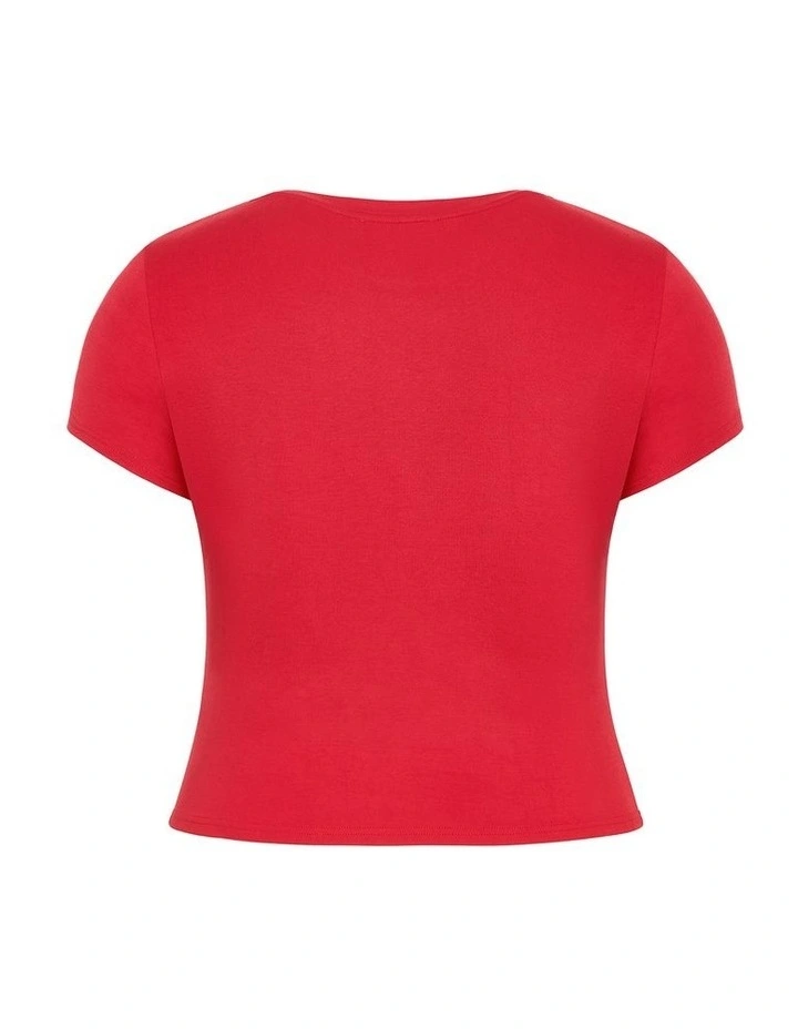 Plus Size Karla Short Sleeve Tee in Red image 4
