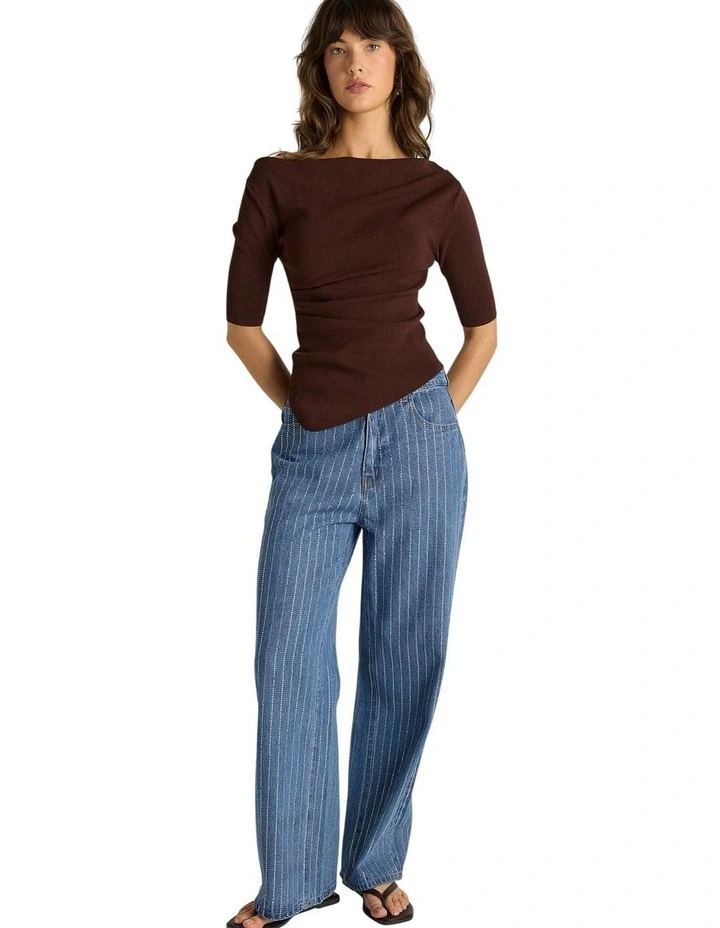 Estelle Drape Neck Top in Chocolate image 4
