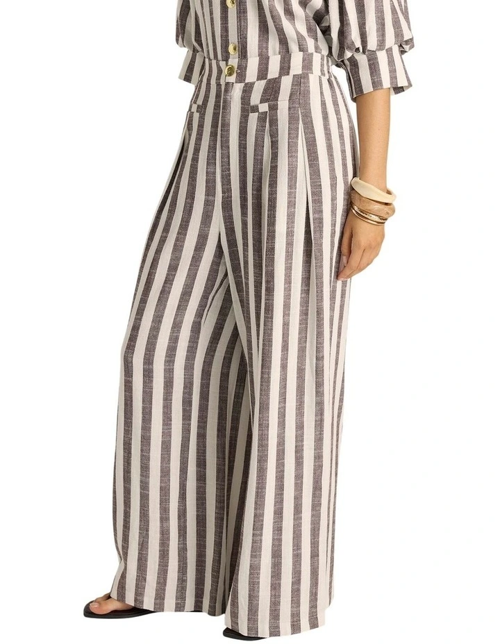 Saskia Pant in Brown Stripe image 3