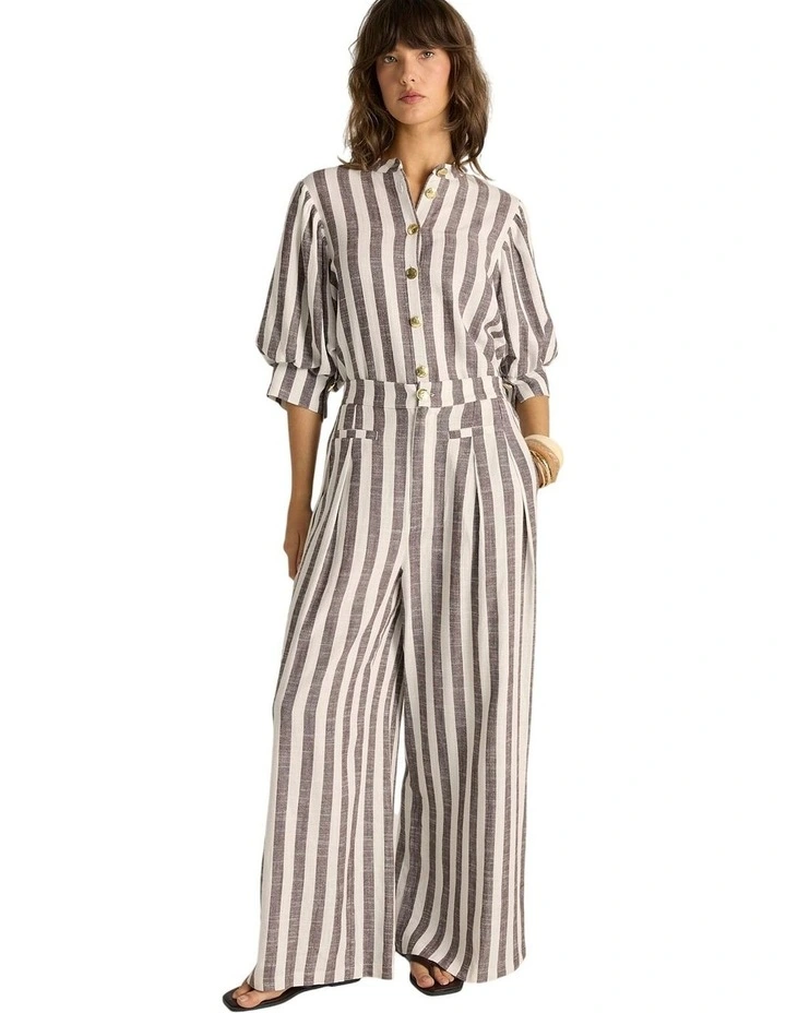 Saskia Pant in Brown Stripe image 4