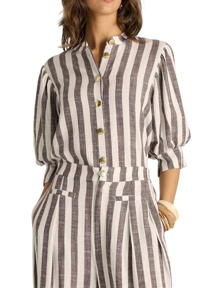 Saskia Pant in Brown Stripe image 5