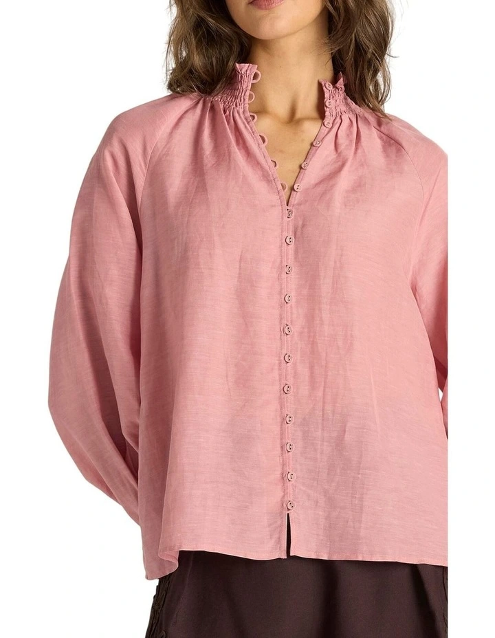 Lani Shirred Blouse in Dusty Rose image 5