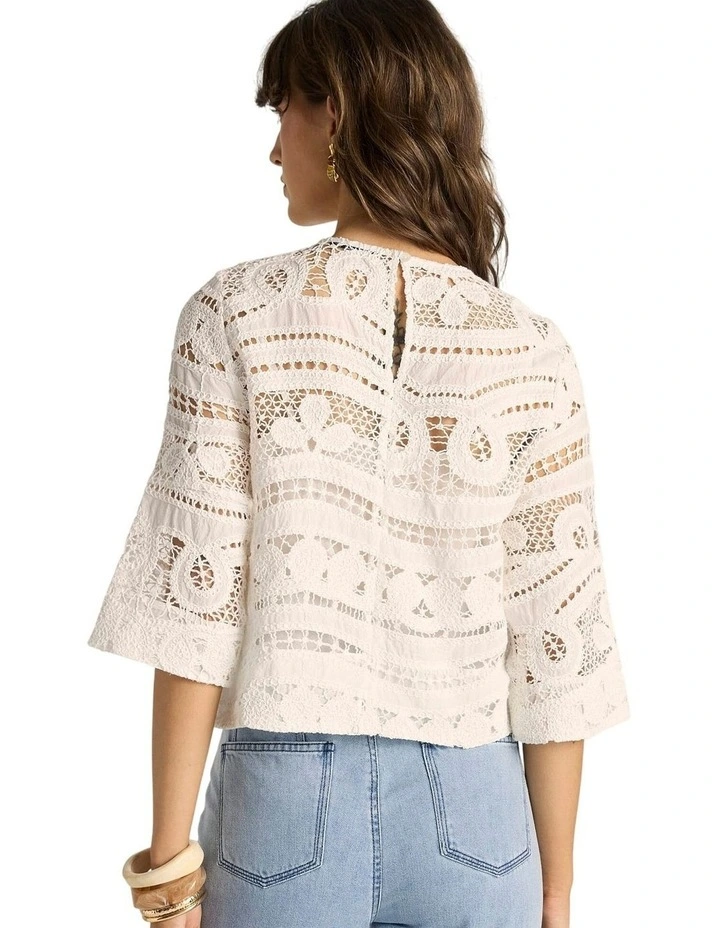 Gaia Lace Top in Ecru image 2