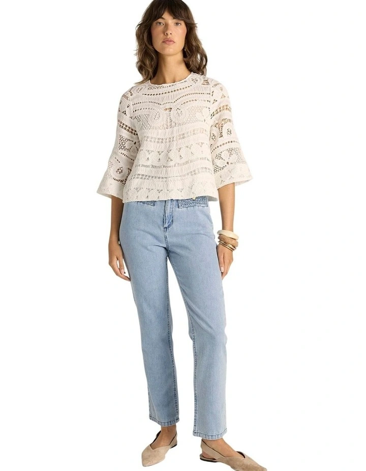 Gaia Lace Top in Ecru image 4