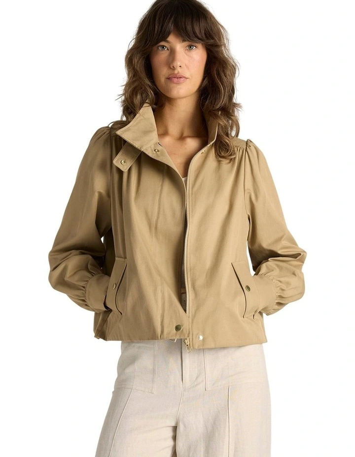 Gigi Bubble Jacket in Tan image 1