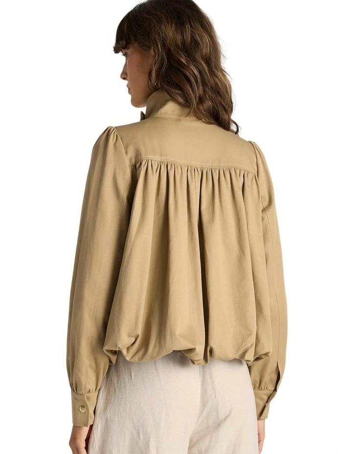 Gigi Bubble Jacket in Tan image 2