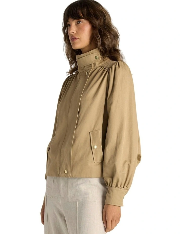 Gigi Bubble Jacket in Tan image 3