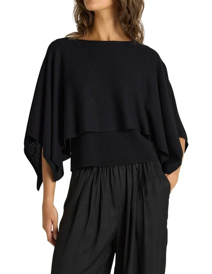 Kora Cape Top in Black image 5