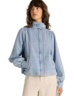 Lila Denim Bubble Jacket in Light Wash