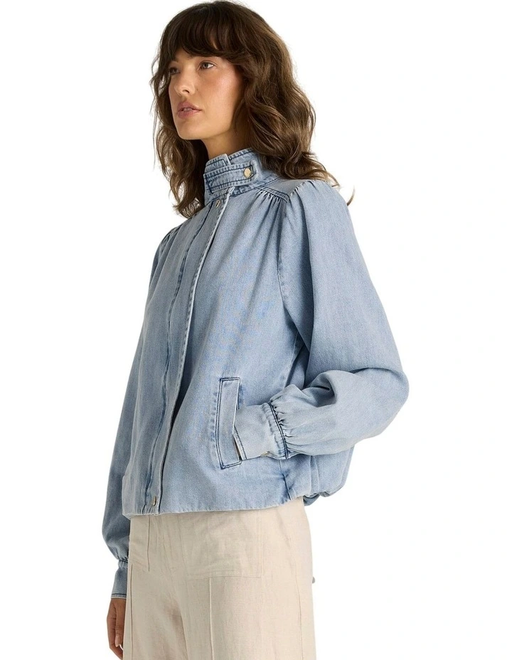 Lila Denim Bubble Jacket in Light Wash image 3
