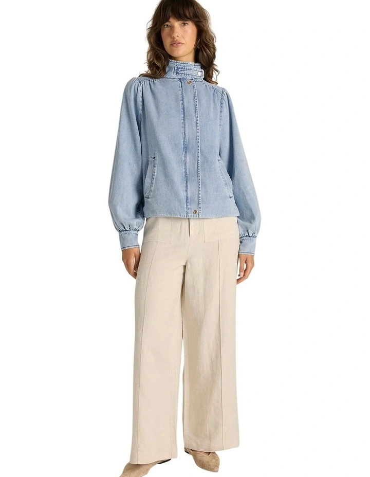 Lila Denim Bubble Jacket in Light Wash image 4