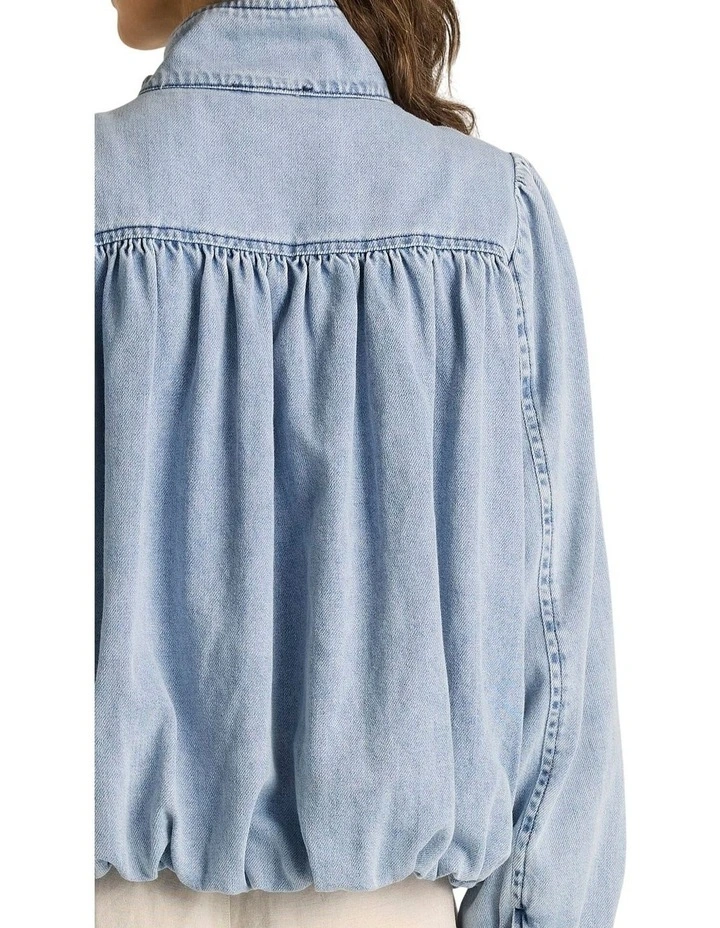 Lila Denim Bubble Jacket in Light Wash image 5