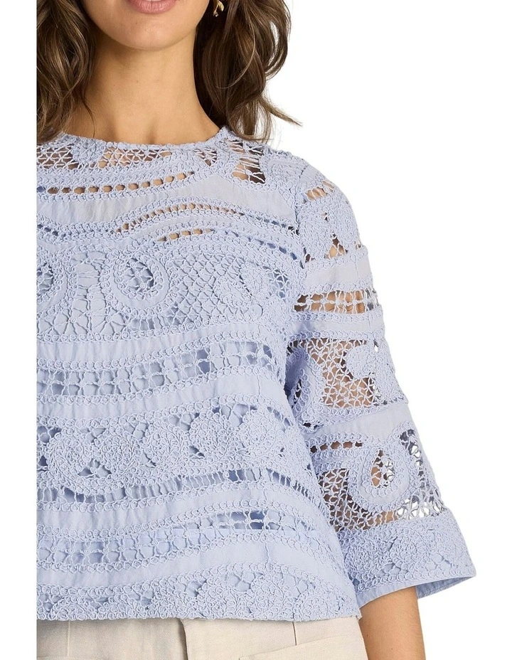 Gaia Lace Top in Powder Blue image 5