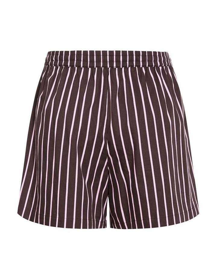 Plus Size Stassi Stripe Cotton Short in Espresso image 4