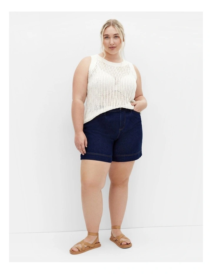 Plus Size Talia Rib Tank in White image 1