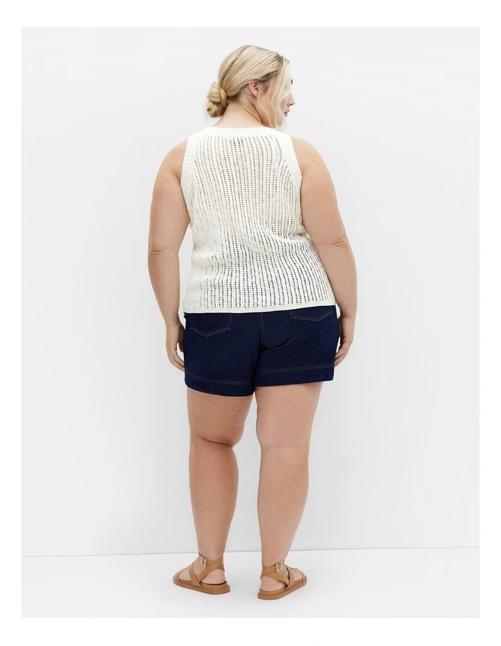 Plus Size Talia Rib Tank in White image 2